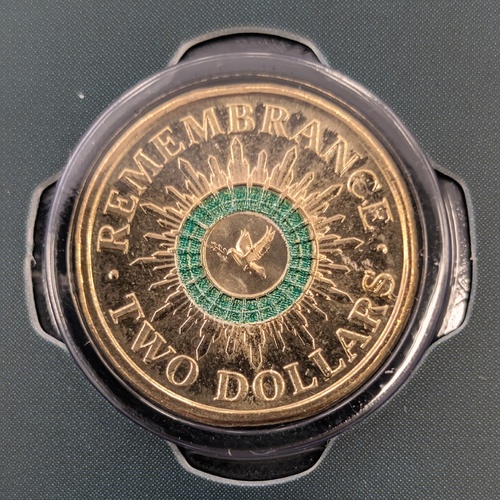 $2 2023 Remembrance Green Dove 35th Anniversary NEW Un-Circulated Coloured AUS TWO DOLLAR Coin