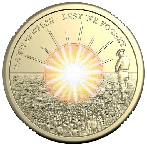 Australia UNC Coin 2026 $2 Dawn Service Anzac Lest We Forget (ex RAM Roll)