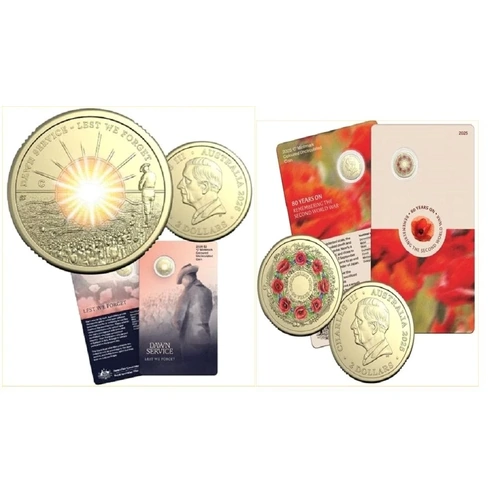 2026 $2 Dawn Service ‘C’ - 2025 'C' Mintmark 80 Years Remembering CARDED COINS