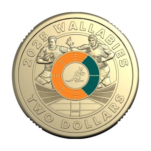 2025 Wallabies $2 Coin - Lightly Circulated