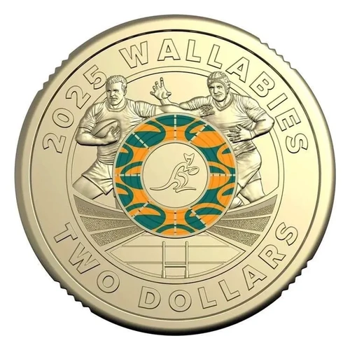 2025 Wallabies $2 Coin - Lightly Circulated