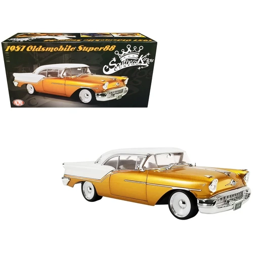 1:18 1957 Oldsmobile Super 88 - Southern Kings Customs -- Pagan Gold/White -- AC