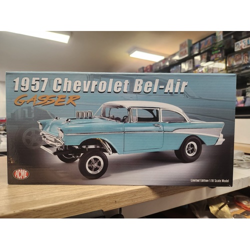 1/18 ACME 1957 Chevrolet Bel Air (Gasser Larkspur Blue) Diecast Car Model A1807017