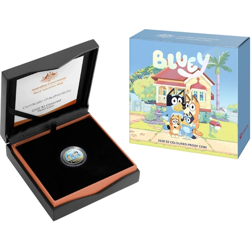 Australia 2026 Bluey Proof Bronze $2 Two Dollar Boxed Coin albr