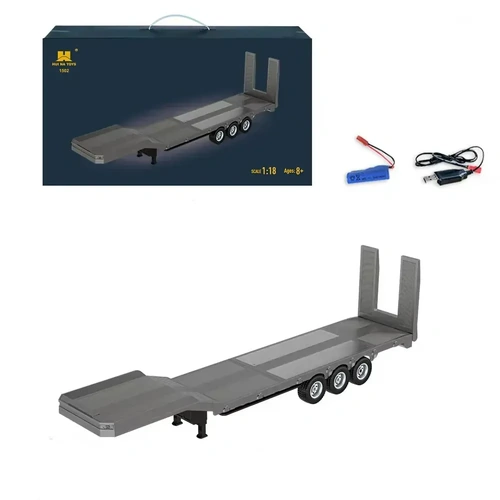 Huina 1502 1/18 Flatbed Trailer (Grey) compatible with 1501 truck 88cm remote control