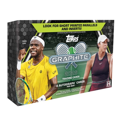 Topps 2026 Graphite Tennis Hobby Box 4 autos per box 6 card per pack 3 packs per box