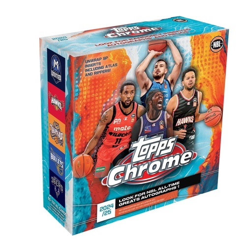 Topps Chrome NBL 2024/2025 Basketball Trading Cards - Mega Pack 6 cards per pack 10 packs per box