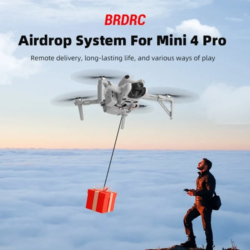 BRDRC Airdrop System for DJI Mini 4 Pro Drone Remote Thrower Casting Fish bait dropper