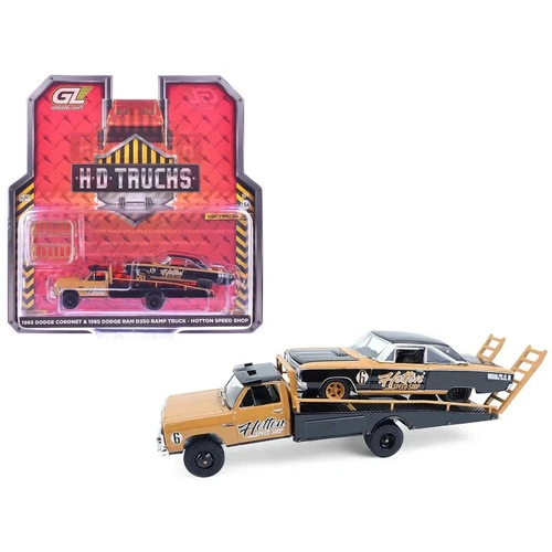 1:64 1985 Dodge Ram D350 Ramp Truck w/1965 Dodge Coronet -- Hotton -- Greenlight