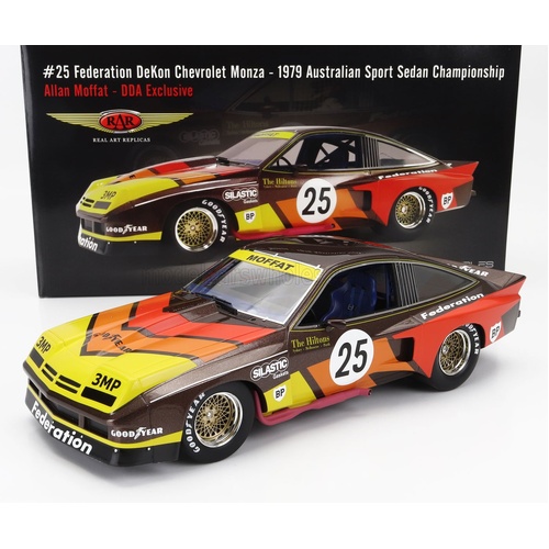 REAL ART REPLICAS 1:18 1979 CHEVY MONZA GT 1980 AUST. SPORTS SEDAN CHAMPIONSHIP #25 ALLAN MOFFAT