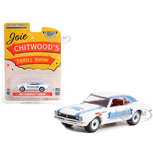 1967 CHEVROLET CAMARO WHITE JOIE CHITWOOD'S THRILL SHOW 1/64 BY GREENLIGHT 30358