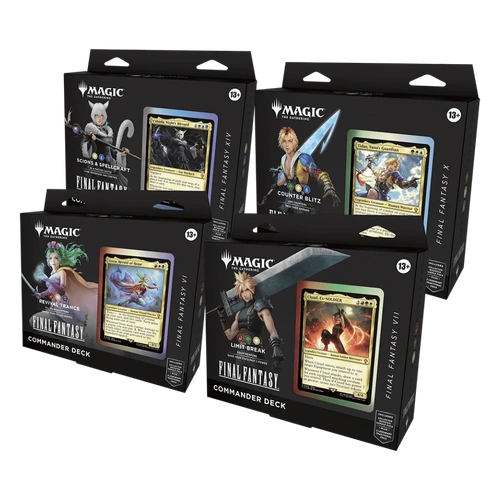 Magic: The Gathering Final Fantasy Commander Deck Display set of 4