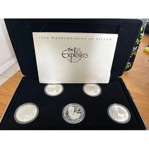1994 Masterpieces in Silver - The Explorers (complete) over 5oz of silver