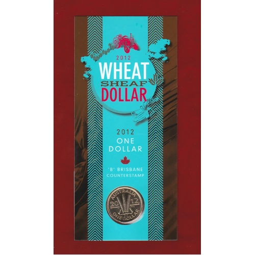 2012 Wheat Sheaf Dollar $1 Unc Coin 'B' Brisbane Counterstamp