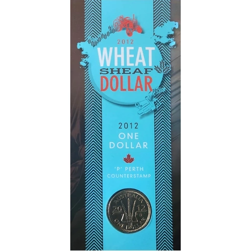 2012 $1 Coin Wheat Sheaf 'P' Perth Counterstamp Unc on Ram Card