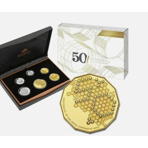 Australia Decimal Proof Set 2015 - Gold Plated 50c