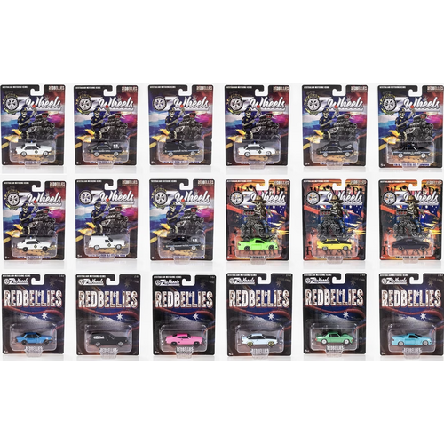 Australian Motoring Icons Red Bellies Enforcers OZ Wheels 1:64 Vehicle - full set of 18