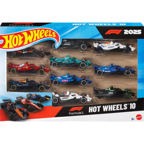 F1: Formula 1 - 2025 F1 Racing Team Hot Wheels 1/64th Scale Die-Cast Vehicle Replica 10-Pack