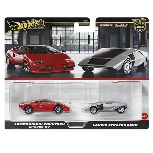 Hot Wheels Premium 1:64 2 Pack Lamborghini Countach LP5000 QV + Lancia Stratos Z