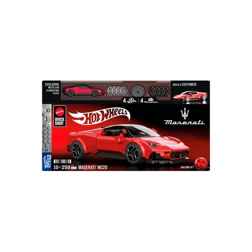 250pc Hot Wheels Speed Maserati MC20 Car Build & Customise Set Red 10y+