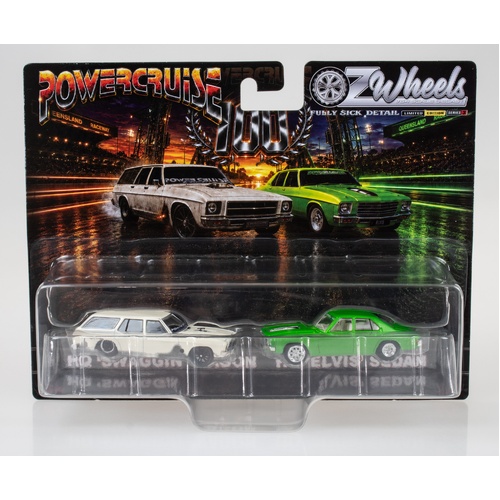 Ozwheels  1:64 Ozwheels Powercruise Twinpack - HQ Elvis Sedan & HQ Swaggin Wagon FSD