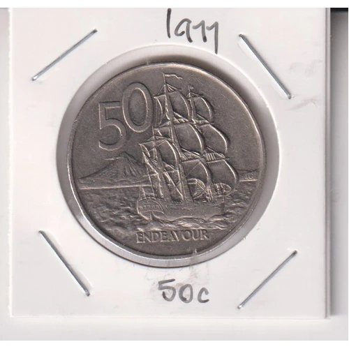 New Zealand 50c Coin - 1977 Circulated