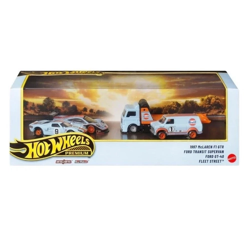 Hot Wheels Premium Collector Diorama Set Gulf McLaren F1 Ford GT-40