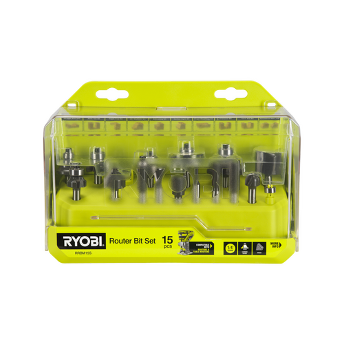 Ryobi 15-Piece Mixed Router Bit Set RRBM15S