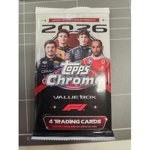 2026 Topps Chrome F1 Formula 1 Racing Value Blaster PACK OF 4 CARDS ONLY