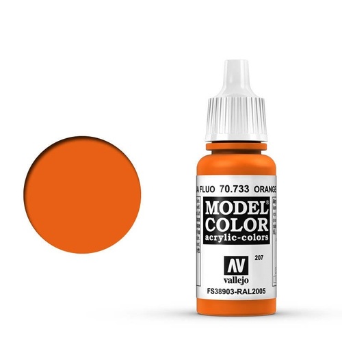 Vallejo 70733 Model Colour Fluorescent Orange 17 ml Acrylic Paint