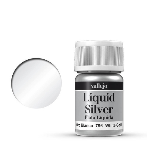 Vallejo 70796 Model Colour Metallic White Gold (Alcohol Base) 35 ml Acrylic Paint