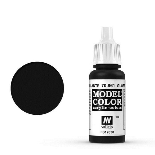 Vallejo 70861 Model Colour Glossy Black 17 ml Acrylic Paint