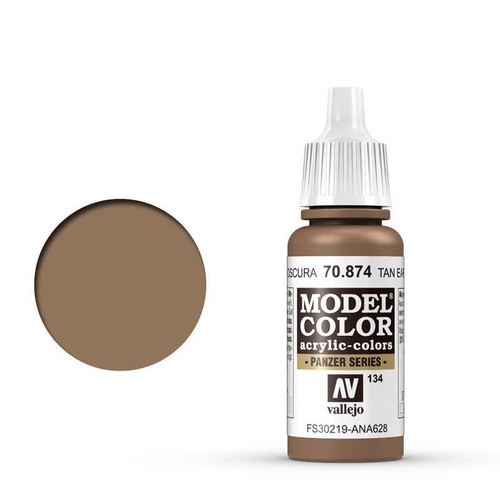 Vallejo 70874 Model Colour Tan Earth 17 ml Acrylic Paint