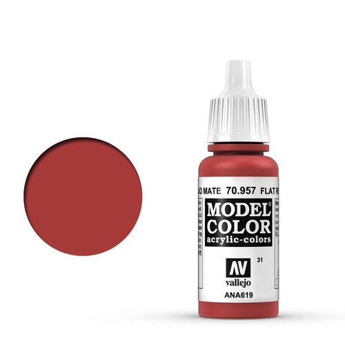 Vallejo 70957 Model Colour Flat Red 17 ml Acrylic Paint