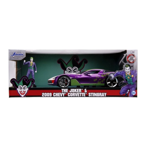 Batman - Joker 2009 Corvette 1:24 Scale Hollywood Ride Jada die cast