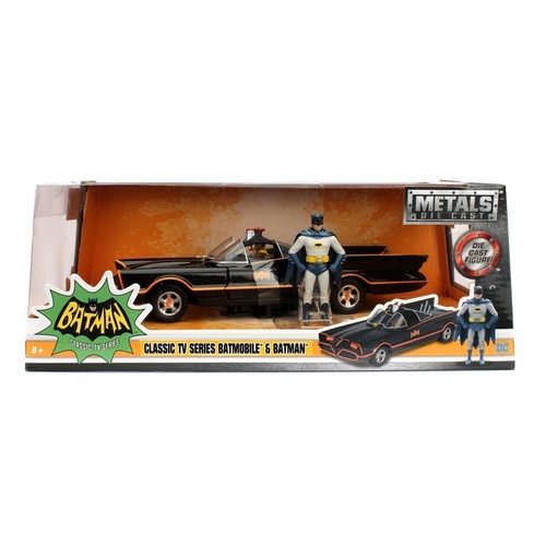 Batman (1966) - Batmobile 1:24 w/Batman & Robin jada die cast with figure (2594)
