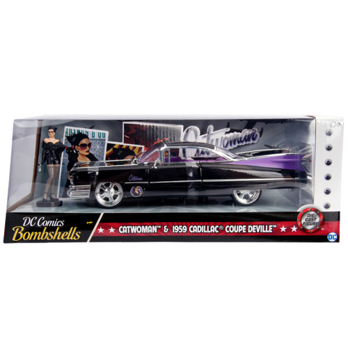 DC Bombshells - Catwoman 1959 Cadillac 1:24 Scale Hollywood Rides Diecast Vehicle