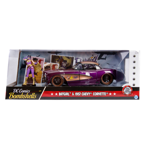 DC Bombshells - Batgirl 1957 Chevy Corvette 1:24 Scale Hollywood Rides Diecast