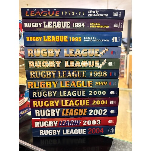 RUGBY LEAGUE YEAR BOOK - 12 BOOK BUNDLE - 1992 - 2004
