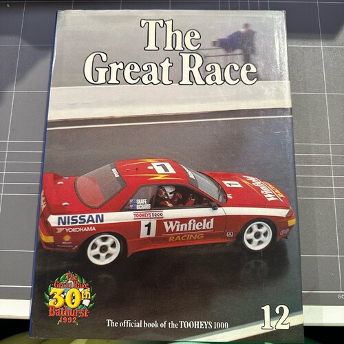 THE GREAT RACE #12 - 1992 30TH BATHURST 1000 HARD COVER BOOK - NISSAN SKAIFE/ RICHARDS WINNER