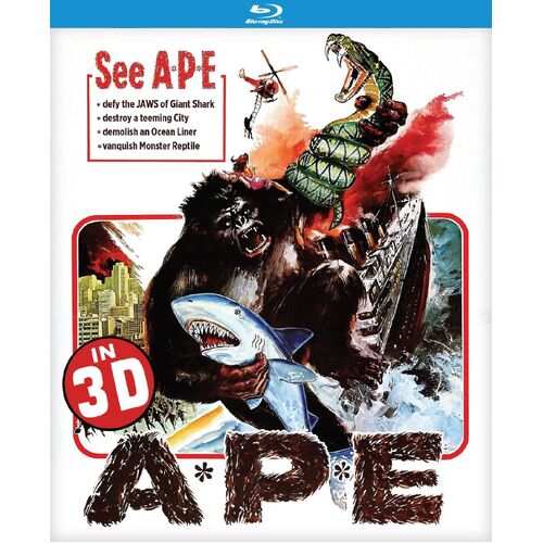 Ape 3-D Aka A*P*E (Blu-ray) Movie with Joanna Kerns Alex Nicol Rod Arrants
