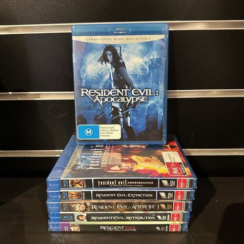 RESIDENT EVIL 6 MOVIE COLLECTION - BLU-RAY - VGC & 4 x NEW