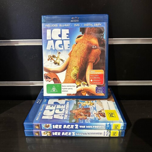 ICE AGE 1 2 & 3 MOVIE COLLECTION - BLU-RAY - VERY GOOD CONDITION