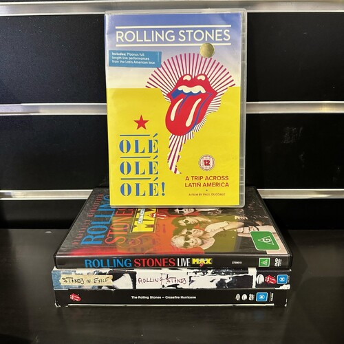 THE ROLLING STONES DVD BUNDLE - LIVE AT THE MAX, OLE OLE OLE!, STONES IN EXILE, CROSSFIRE HURRICANE - GC