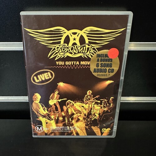 AEROSMITH - YOU GOTTA MOVE - LIVE - DVD + CD SET - REGION 1 3 4 5 6 GC
