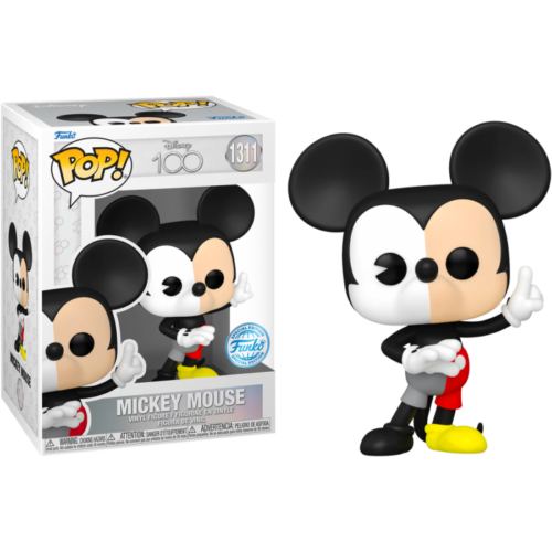 Disney 100th - Mickey Mouse Split Colour #1311 Funko Pop Vinyl Figure