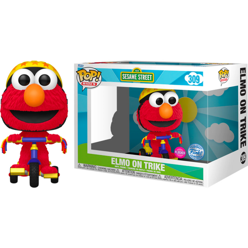 Sesame Street - Elmo on Trike Flocked #309 Pop! Rides Vinyl Figure [RS]