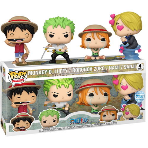 POP! Vinyl One Piece - Monkey D. Luffy, Roronoa Zoro, Nami & Sanji Figure 4-Pack