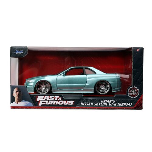 brians Fast And Furious - 2002 Nissan Skyline GT-R (R34) 1:24 Scale