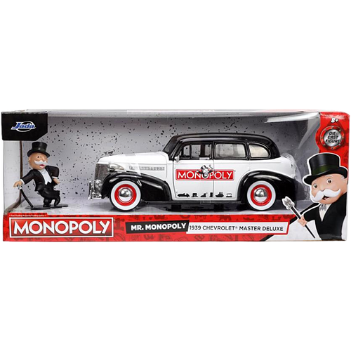 Monopoly - Mr. Monopoly & 1939 Chevrolet Master Deluxe Hollywood Rides 1/24th Scale Die-Cast Vehicle Replica